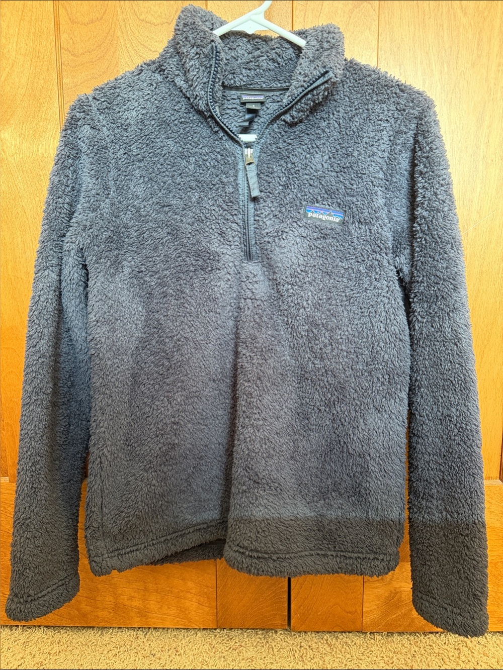 Patagonia Women's Dark Gray Sherpa Quarter-Zip Pullover sz S
